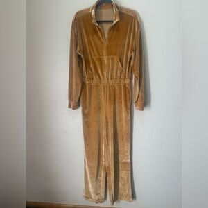 Fabletics Gold Velour Jumpsuit